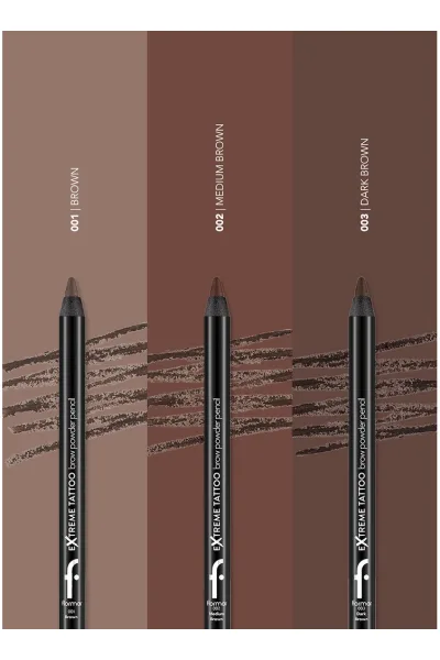  تصویر 4 : مداد ابرو براش‌دار ماندگار Brown قهوه‌ای برای طراحی دقیق ابرو Extreme Tattoo Long Lasting Brush Brow Pencil 1 Brown فلورمار Flormar 
