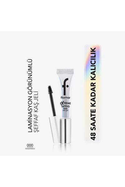  تصویر 1 : ژل واکس ابرو شفاف با فیکس طولانی‌مدت و حالت‌دهی حرفه‌ای Extreme Tattoo Long Wear Setting Clear Gel Brow Wax فلورمار Flormar 