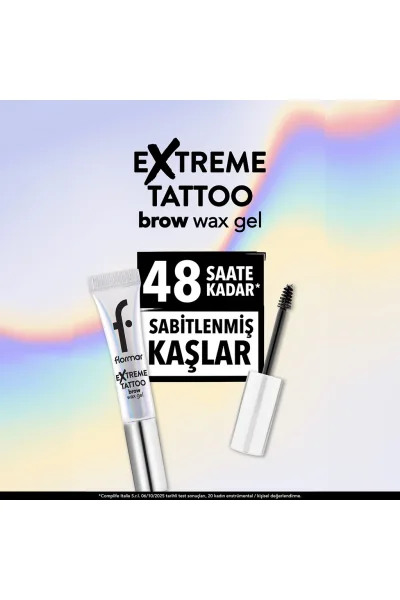  تصویر 5 : ژل واکس ابرو شفاف با فیکس طولانی‌مدت و حالت‌دهی حرفه‌ای Extreme Tattoo Long Wear Setting Clear Gel Brow Wax فلورمار Flormar 