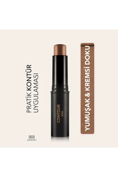  تصویر 1 : کانتور استیکی کرمی با پایان مات Medium Deep؛ قهوه‌ای تیره Contour Stick Matte Finish Creamy Stick Contour 3 Medium Deep فلورمار Flormar 