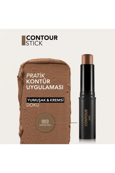  تصویر 2 : کانتور استیکی کرمی با پایان مات Medium Deep؛ قهوه‌ای تیره Contour Stick Matte Finish Creamy Stick Contour 3 Medium Deep فلورمار Flormar 
