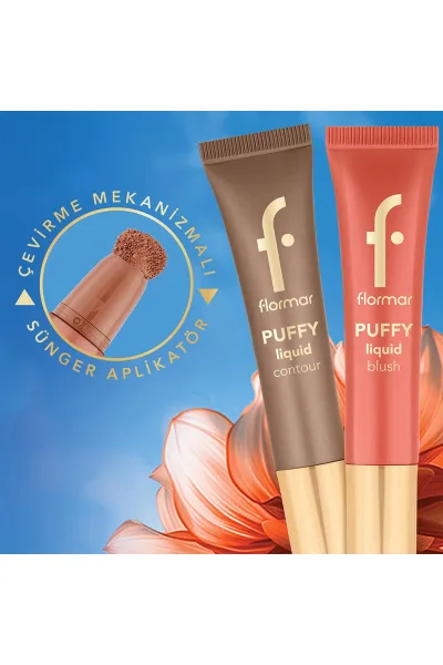  تصویر 3 : رژگونه مایع بافت پفکی رنگ Passion قهوه‌ای برای آرایش طبیعی و ماندگار Puffy Liquid Blush Liquid Blush 7 Passion فلورمار Flormar 