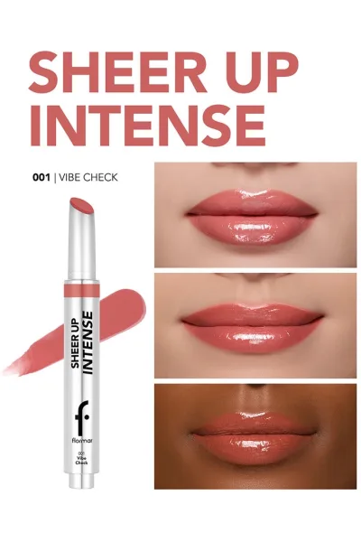  تصویر 3 : رژ لب ژلی با بافت کرمی لطیف و پایان براق رنگ Vibe Check صورتی Sheer Up Intense Cream Texture Shiny Finish Jelly Lipstick 1 Vibe Check فلورمار Flormar 