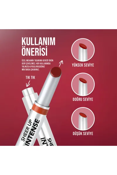  تصویر 4 : رژ لب ژلی با بافت کرمی لطیف و پایان براق رنگ Vibe Check صورتی Sheer Up Intense Cream Texture Shiny Finish Jelly Lipstick 1 Vibe Check فلورمار Flormar 