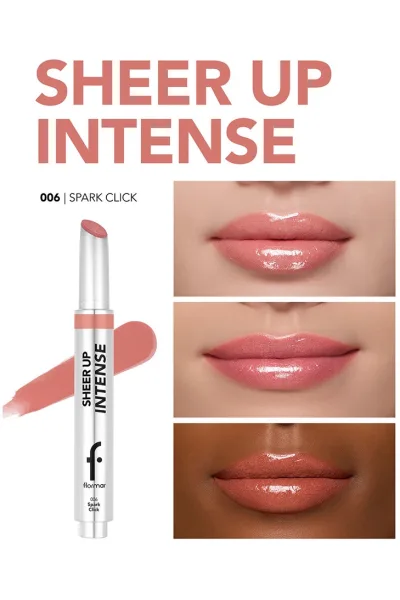  تصویر 3 : رژ لب ژله‌ای با بافت کرمی و جلوه براق Spark Click صورتی Sheer Up Intense Cream Texture Shiny Finish Jelly Lipstick 6 Spark Click فلورمار Flormar 