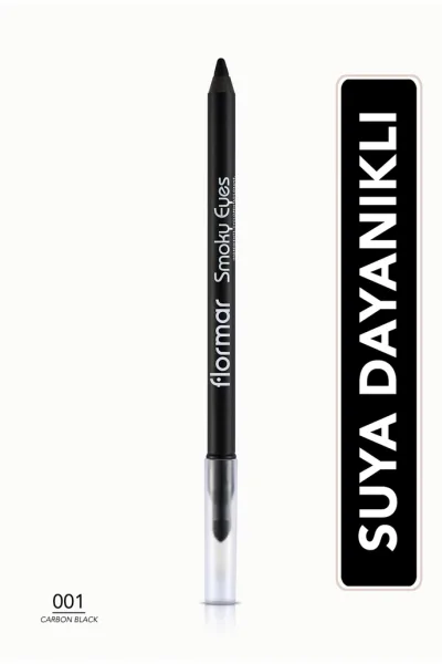  تصویر 1 : مداد چشم ضدآب با ماندگاری بالا Carbon Black مشکی مات اسموکی Smoky Eyes Matte Finish Waterproof Eye Pencil 1 Carbon Black فلورمار Flormar 