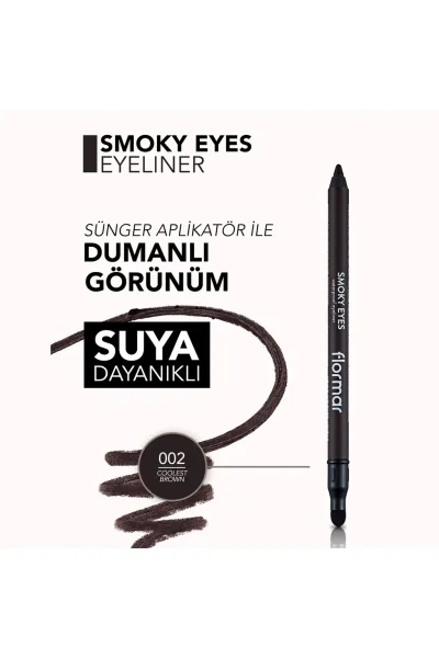  تصویر 4 : مداد چشم ضدآب با جلوه مات Smoky Eyes رنگ Coolest Brown قهوه‌ای Smoky Eyes Matte Finish Waterproof Eye Pencil 2 Coolest Brown فلورمار Flormar 