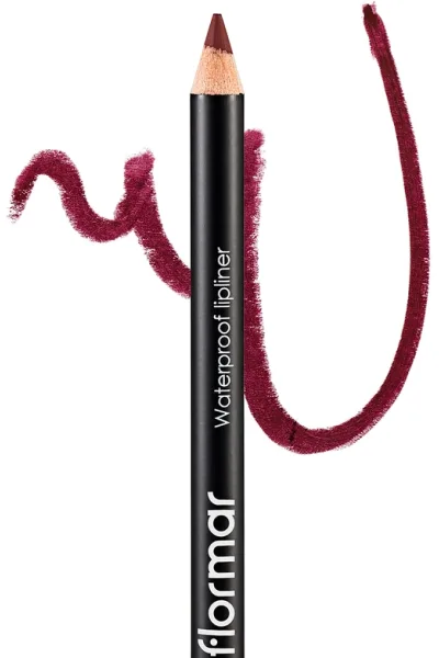  تصویر 3 : مداد لب مات ضدآب و پررنگ برای لب‌ها Elegant Bordeaux رنگ شرابی Waterproof Highly Pigmented Matte Lip Pencil 205 Elegant Bordeaux فلورمار Flormar 