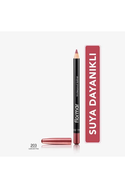  تصویر 1 : مداد لب مات ضدآب و پیگمنت بالا با رنگ Subdued Pink صورتی Waterproof Highly Pigmented Matte Lip Pencil 203 Subdued Pink فلورمار Flormar 
