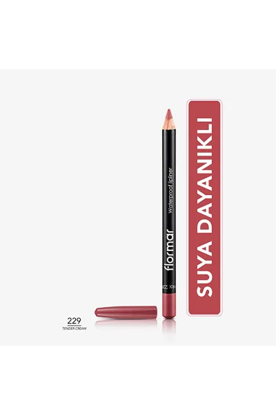  تصویر 1 : مداد لب مات و ضدآب ۲۲۹ Tender Cream صورتی با پیگمنت بالا Waterproof Highly Pigmented Matte Lip Pencil 229 Tender Cream فلورمار Flormar 
