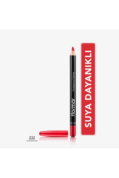 تصویر 1 : مداد لب مات ضدآب و پیگمنت بالا برای لب Passionate Red قرمز Waterproof Highly Pigmented Matte Lip Pencil 232 Passionate Red فلورمار Flormar 