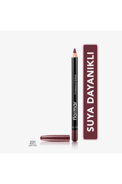  تصویر 1 : مداد لب مات ضدآب با رنگدانه قوی 231 Berry Stain رنگ شرابی Waterproof Highly Pigmented Matte Lip Pencil 231 Berry Stain فلورمار Flormar 