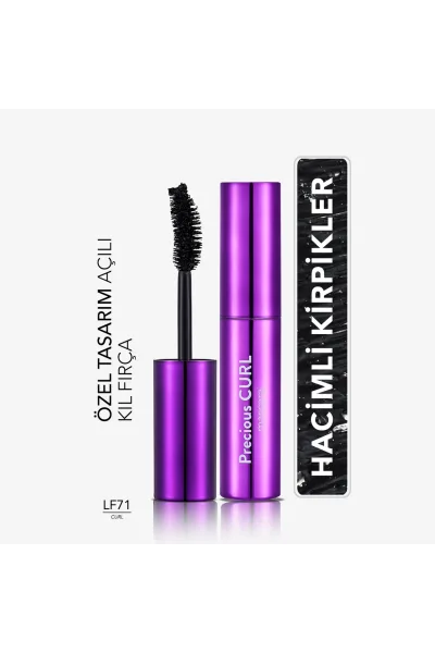  تصویر 1 : ریمل فرکننده و حالت‌دهنده مژه با رنگ Black مشکی کلاسیک و پررنگ Precious Curl LF71 Black Classic Mascara فلورمار Flormar 