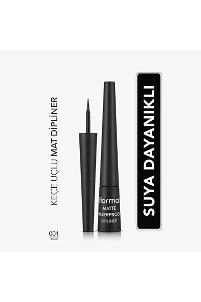  تصویر 1 : خط چشم دیپ‌لاینر مات و ضدآب Black مشکی با پیگمنت بالا و دوام عالی Matte Waterproof Highly Pigmented Matte Finish Dipliner 1 Black فلورمار Flormar 