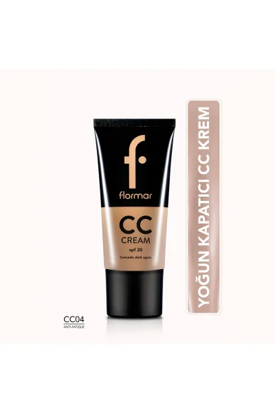  تصویر 2 : کرم CC پوشاننده جای زخم و لک تیره Anti Fatigue  بژ  ۳۵ میلی‌لیتر Dark Spot Cover CC Cream CC04 Anti Fatigue 35 ml فلورمار Flormar 