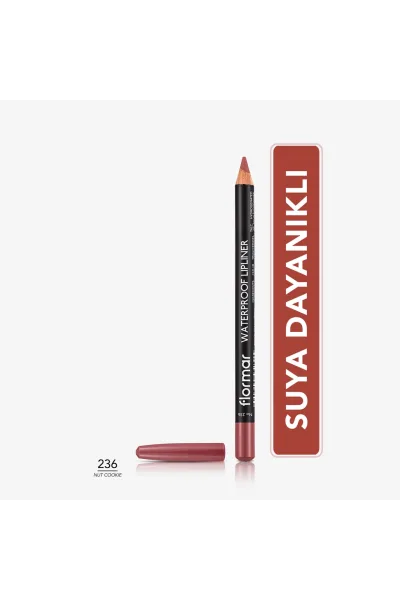  تصویر 1 : مداد لب مات ضدآب و پیگمنت بالا 236 Nut Cookie رنگ قهوه‌ای روشن Waterproof Highly Pigmented Matte Lip Pencil 236 Nut Cookie فلورمار Flormar 