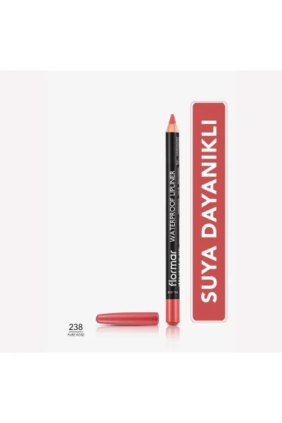  تصویر 1 : مداد لب مات ضدآب و پررنگ Pure Rose رنگ گلی طبیعی با ماندگاری بالا Waterproof Highly Pigmented Matte Lip Pencil 238 Pure Rose فلورمار Flormar 