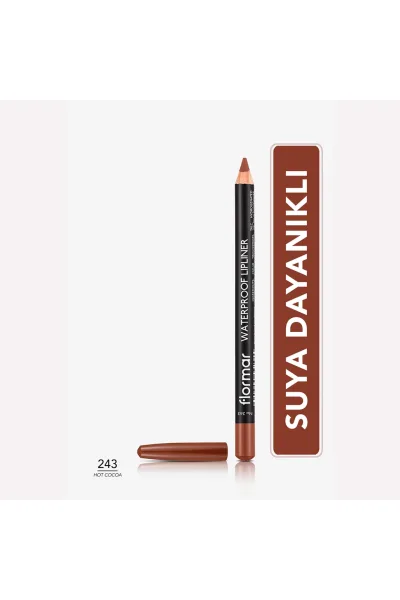  تصویر 1 : مداد لب مات و ضدآب Hot Cocoa رنگ قهوه‌ای کاکائویی با پیگمنت بالا Waterproof Highly Pigmented Matte Lip Pencil 243 Hot Cocoa فلورمار Flormar 