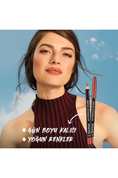  تصویر 6 : خط لب مات ضدآب با پیگمنت بالا برای آرایش لب Deep Bordeaux شرابی تیره Waterproof Highly Pigmented Matte Lip Pencil 242 Deep Bordeaux فلورمار Flormar 