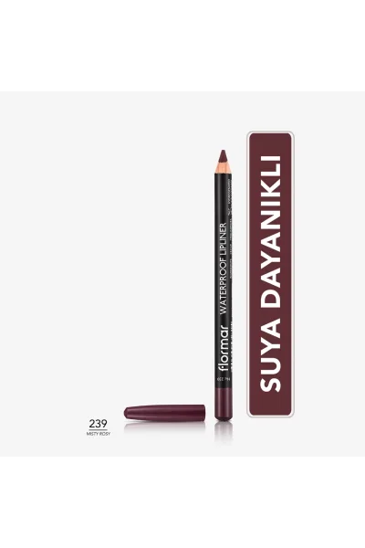  تصویر 1 : خط لب مات ضدآب و پرپیگمنت Misty Rose رنگ شرابی شماره 239 Waterproof Highly Pigmented Matte Lip Pencil Misty Rose 239 Misty Rosy فلورمار Flormar 