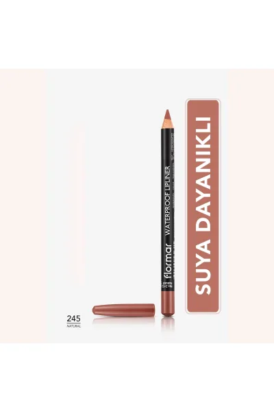  تصویر 1 : مداد لب مات ضدآب و پررنگ Natural با رنگ بژ طبیعی برای لب‌ها Waterproof Highly Pigmented Matte Lip Pencil 245 Natural فلورمار Flormar 