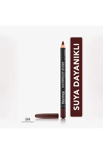  تصویر 1 : مداد لب مات ضدآب با پیگمنت بالا Chocolate Fondue قهوه‌ای شکلاتی Waterproof Highly Pigmented Matte Lip Pencil 244 Chocolate Fondue فلورمار Flormar 