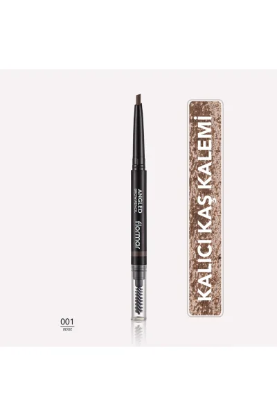  تصویر 1 : مداد ابرو نوک زاویه‌دار و برس‌دار Beige بژ برای فرم‌دهی دقیق Angled Angled Tip Bristle Brush Brow Pencil 1 Beige فلورمار Flormar 