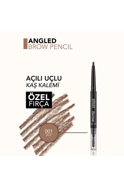  تصویر 4 : مداد ابرو نوک زاویه‌دار و برس‌دار Beige بژ برای فرم‌دهی دقیق Angled Angled Tip Bristle Brush Brow Pencil 1 Beige فلورمار Flormar 