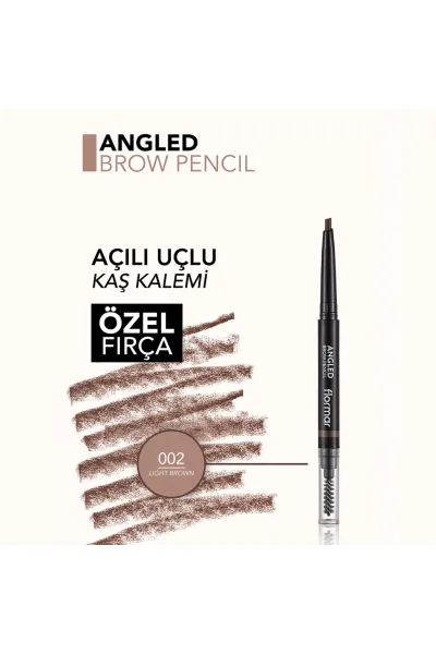  تصویر 4 : مداد ابرو با نوک زاویه‌دار و برس‌دار Light Brown قهوه‌ای روشن Angled Angled Tip Bristle Brush Brow Pencil 2 Light Brown فلورمار Flormar 