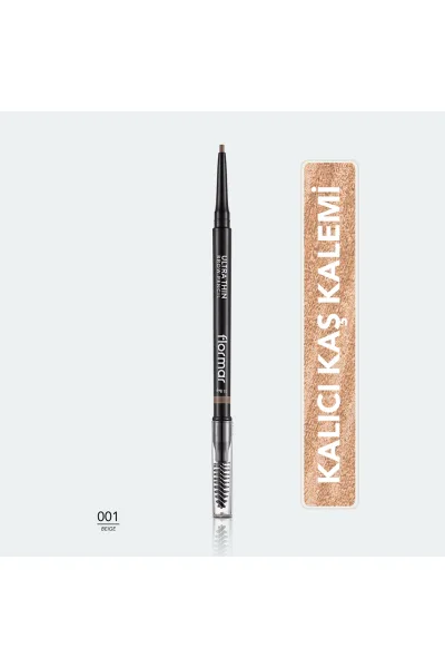  تصویر 1 : مداد ابرو با نوک فوق‌نازک و برس مویی کاربردی رنگ Beige بژ Ultra Thin Fine Tip Bristle Brush Brow Pencil 1 Beige فلورمار Flormar 