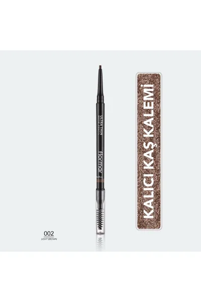  تصویر 1 : مداد ابرو نوک‌مویی و برس‌دار Ultra Thin رنگ Light Brown قهوه‌ای روشن Ultra Thin Fine Tip Bristle Brush Brow Pencil 2 Light Brown فلورمار Flormar 