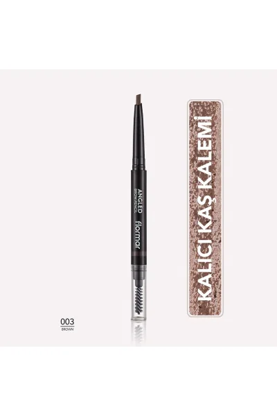  تصویر 1 : مداد ابرو نوک زاویه‌دار Brown قهوه‌ای با برس حالت‌دهنده طبیعی Angled Angled Tip Bristle Brush Brow Pencil 3 Brown فلورمار Flormar 