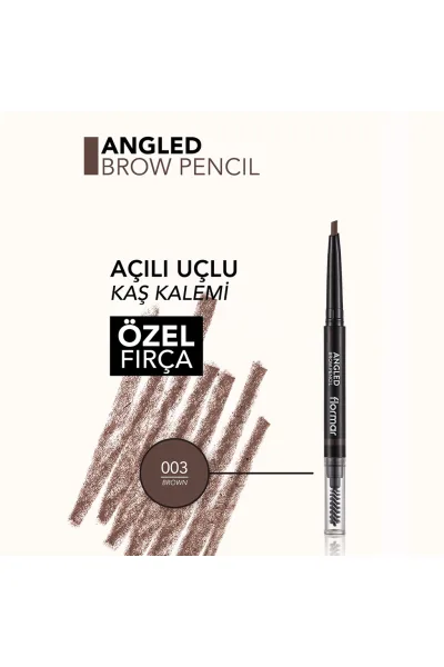  تصویر 4 : مداد ابرو نوک زاویه‌دار Brown قهوه‌ای با برس حالت‌دهنده طبیعی Angled Angled Tip Bristle Brush Brow Pencil 3 Brown فلورمار Flormar 