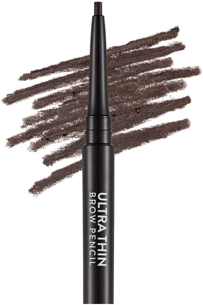  تصویر 2 : مداد ابرو اولترا نازک نوک‌ظریف و برس‌دار 004 Dark Brown قهوه‌ای تیره Ultra Thin Fine Tip Bristle Brush Brow Pencil 4 Dark Brown فلورمار Flormar 