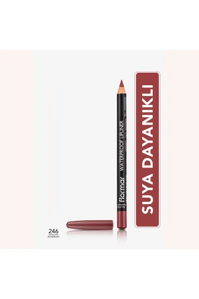  تصویر 1 : مداد لب مات و ضدآب با پیگمنت بالا Rosebush رنگ گلی برای آرایش لب Waterproof Highly Pigmented Matte Lip Pencil 246 Rosebush فلورمار Flormar 
