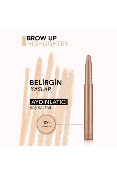  تصویر 2 : مداد هایلایتر زیر ابرو Champagne شامپاینی بافت نرم و قلم آسانسوری Brow Up Soft Texture Intense Shimmer Lifting Brow Highlight Pencil Champagne فلورمار Flormar 