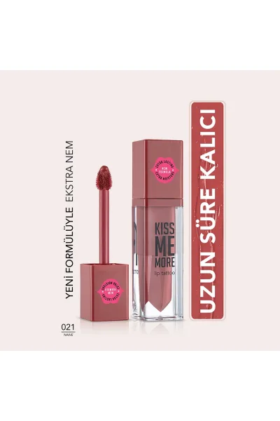  تصویر 1 : رژ لب مایع مات با ماندگاری بسیار بالا رنگ Naive هلویی Kiss Me More Extra Long Lasting Matte Liquid Lipstick 21 Naive فلورمار Flormar 