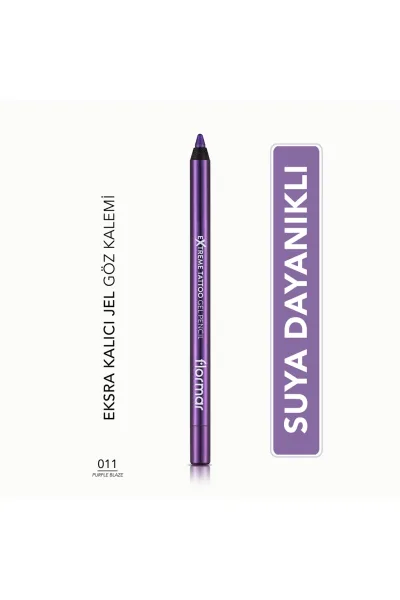  تصویر 1 : مداد چشم ژلی اکسترا ماندگار و براق Purple Blaze رنگ بنفش Extreme Tattoo Extra Long Lasting Shimmer Gel Eye Pencil 11 Purple Blaze فلورمار Flormar 