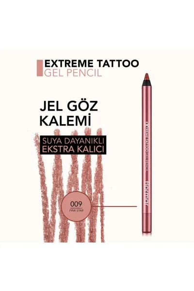  تصویر 4 : مداد چشم ژلی اکستریم براق با ماندگاری بالا Pink Star صورتی Extreme Tattoo Extra Long Lasting Shimmer Gel Eye Pencil 9 Pink Star فلورمار Flormar 