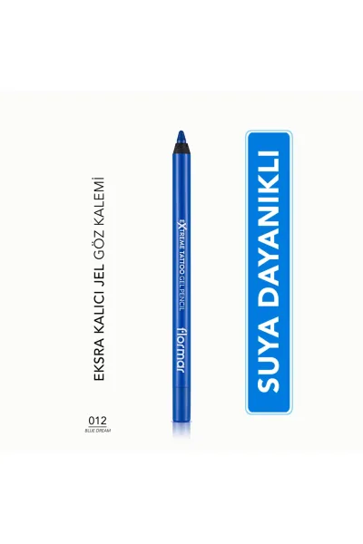  تصویر 1 : مداد چشم ژلی مات و فوق‌العاده بادوام 012 Blue Dream رنگ آبی Extreme Tattoo Extra Long Lasting Matte Gel Eye Pencil 12 Blue Dream فلورمار Flormar 