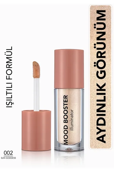  تصویر 1 : هایلایتر مایع با جلوه درخشان طبیعی Sun Goddess طلایی برای چهره Mood Booster Natural Shimmer Liquid Highlighter 2 Sun Goddess فلورمار Flormar 