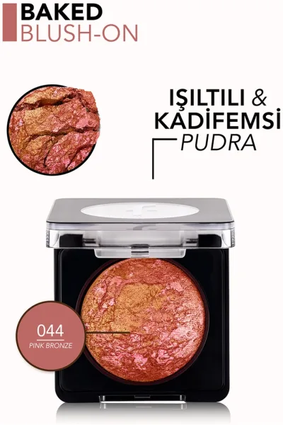  تصویر 4 : رژگونه پودری بیکد Pink Bronze رنگ صورتی برنزی با جلوه طبیعی Baked Blush On Blush 44 Pink Bronze فلورمار Flormar 
