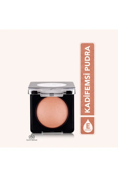  تصویر 1 : رژگونه پودری پخته Peachy Bronze هلویی برنزی با جلوه طبیعی Baked Blush On Blush 50 Peachy Bronze فلورمار Flormar 