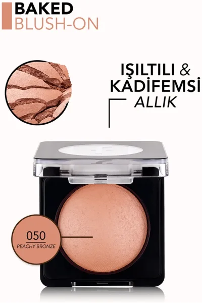  تصویر 3 : رژگونه پودری پخته Peachy Bronze هلویی برنزی با جلوه طبیعی Baked Blush On Blush 50 Peachy Bronze فلورمار Flormar 