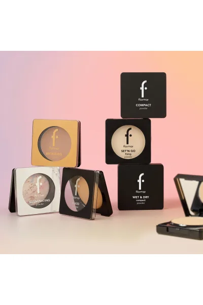  تصویر 5 : پودر فشرده بیکد Soft Beige؛ بژ روشن برای پوشش یکدست و طبیعی Baked Powder Powder 20 Soft Beige فلورمار Flormar 