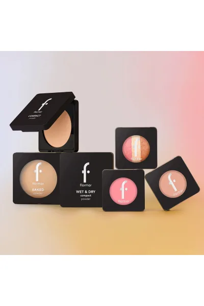  تصویر 6 : پودر فشرده بیکد Soft Beige؛ بژ روشن برای پوشش یکدست و طبیعی Baked Powder Powder 20 Soft Beige فلورمار Flormar 
