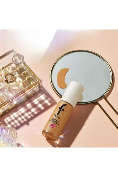  تصویر 7 : کرم‌پودر پوشاننده با ماندگاری بالا و SPF15 رنگ Soft Beige بژ روشن Perfect Coverage Highly Pigmented Long Lasting SPF15 Foundation 102 Soft Beige فلورمار Flormar 