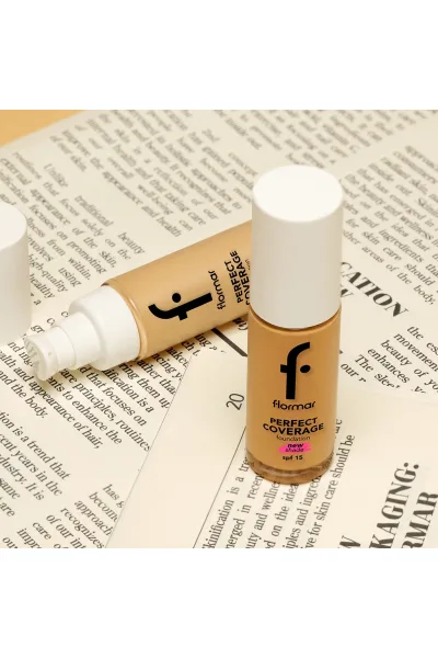  تصویر 6 : کرم پودر با پوشش کامل و ماندگاری بالا SPF15 رنگ Warm Nude نود گرم Perfect Coverage Highly Pigmented Long Lasting SPF15 Foundation 131 Warm Nude فلورمار Flormar 