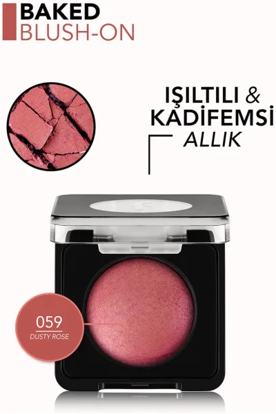  تصویر 4 : رژگونه پودری بیک Dusty Rose رنگ گلی ملایم با جلوه طبیعی و ماندگار Baked Blush On Blush 59 Dusty Rose فلورمار Flormar 