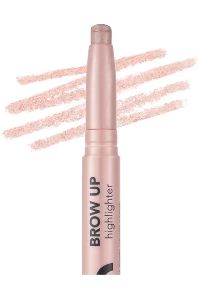  تصویر 2 : مداد هایلایتر زیر ابرو Rose Gold رزگلد گلی طلایی نرم و براق پیچی Brow Up Soft Texture Intense Shimmer Lifting Brow Highlight Pencil 2 Rose Gold فلورمار Flormar 
